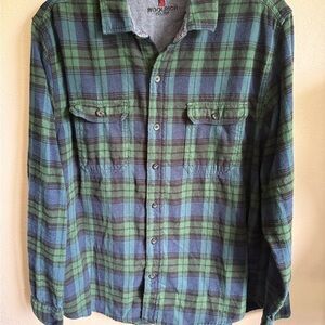 Men’s XL Green Woolrich Long Sleeve Button Up Flannel Shirt